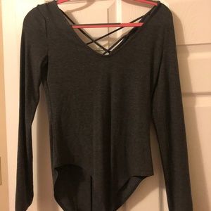 Grey Long Sleeve Body Suit